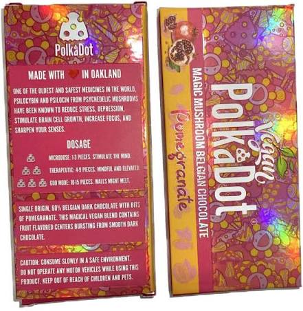 Polkadot Mushroom Chocolate Bar : Pomegranate Chocolate Bar