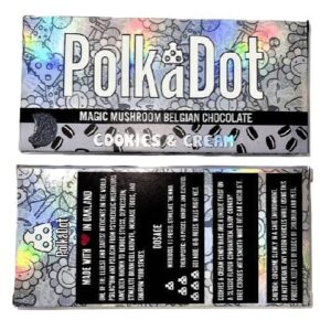 Polkadot Mushroom Chocolate Bar : Cookies and Cream Belgian Chocolate Bar