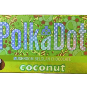 Polkadot Mushroom Chocolate Bar : Mushroom Belgian Coconut Chocolate Bar