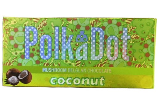 Polkadot Mushroom Chocolate Bar : Mushroom Belgian Coconut Chocolate Bar
