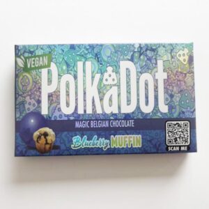 Polkadot Mushroom Chocolate Bar : Magic Mushroom Blueberry Muffin Belgian Chocolate Bar